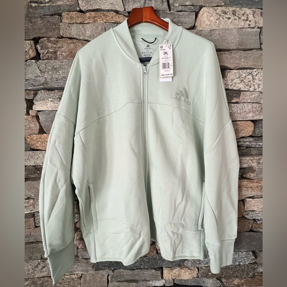 Adidas Studio Lounge Fleece Track Top, zip up. 2XL nwt - Picture 6 of 9